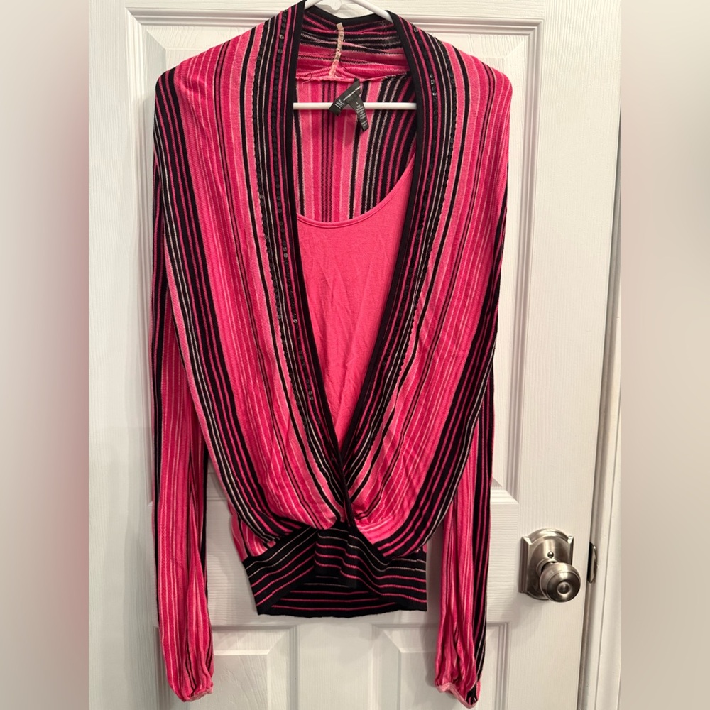 INC International Concepts Pink Asymmetrical Ribbed Blouse